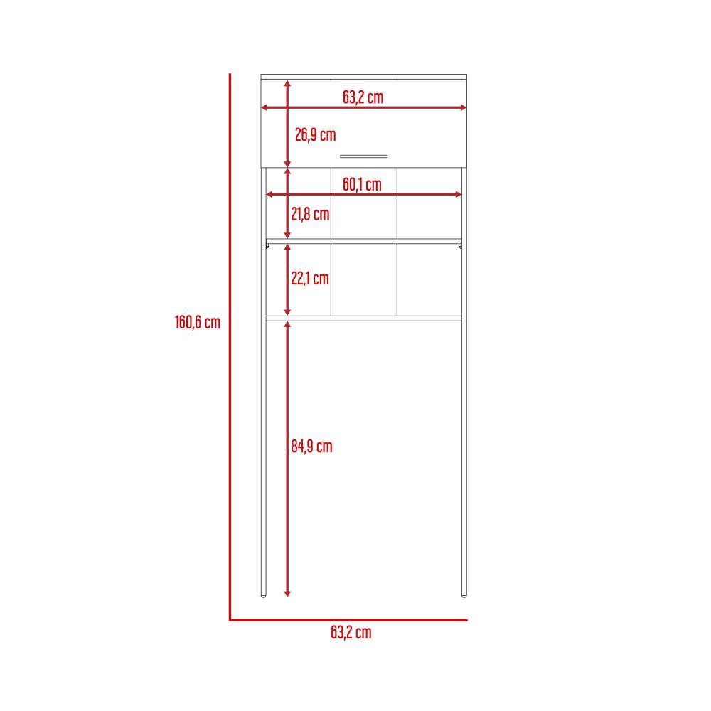 Mueble Bath Macadamia y Blanco 63 cm con Una Puerta - Gabinetes | Bylmo