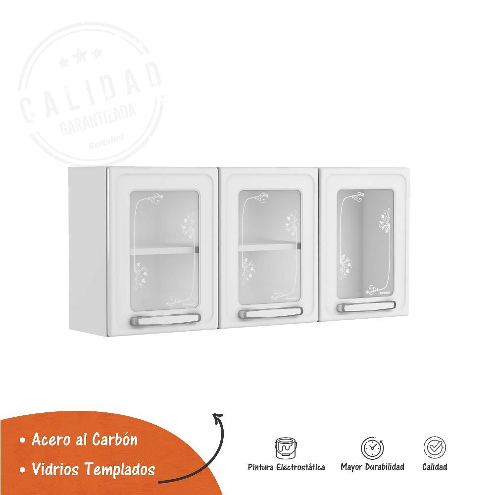 Alacena Balta Blanco 120x52cm Flotante sin Entrepaños y con Tres Puertas - Muebles Organizadores | Bylmo