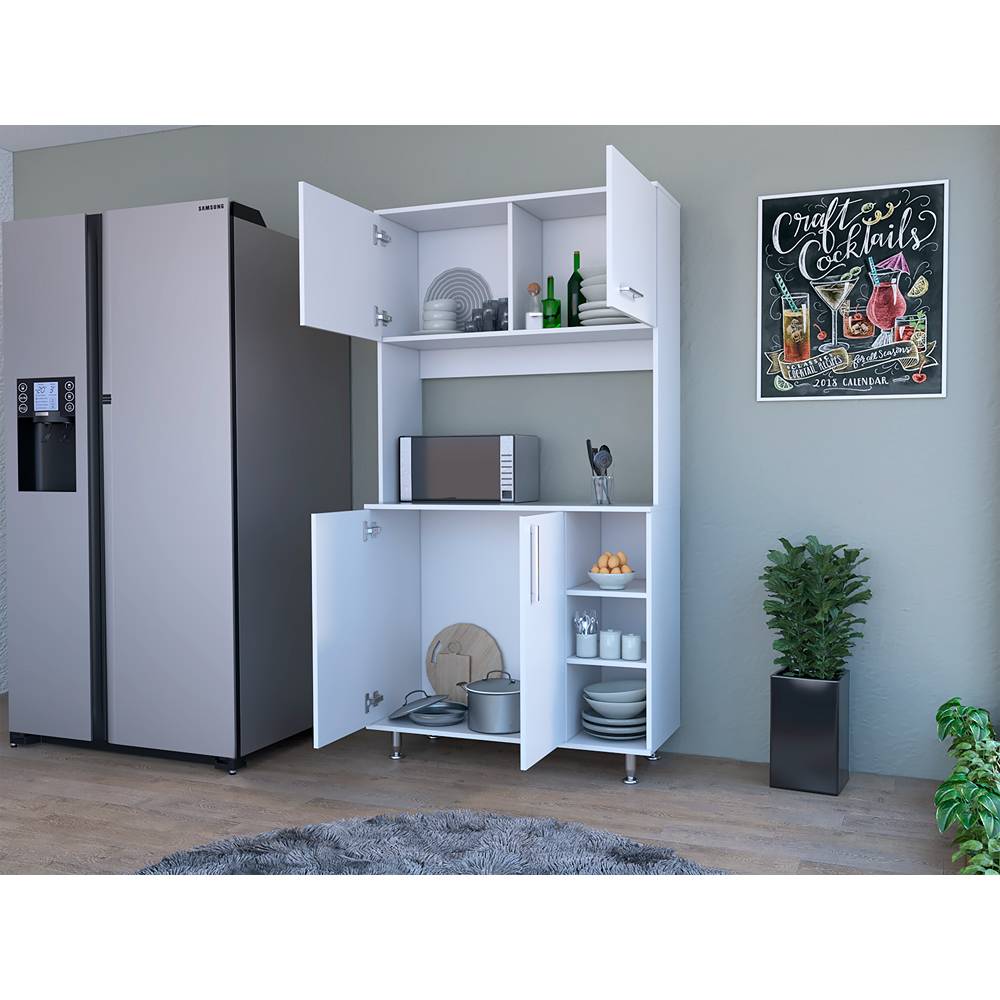 Alacena Tuhome Blanco 95x180cm con Cuatro Puertas - Muebles Organizadores | Bylmo