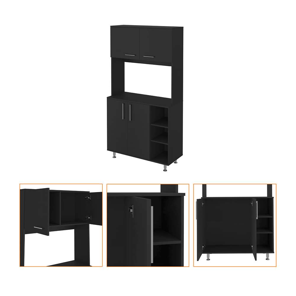 Alacena Sable Wengue 95 cm con Cuatro Puertas - Muebles Organizadores | Bylmo