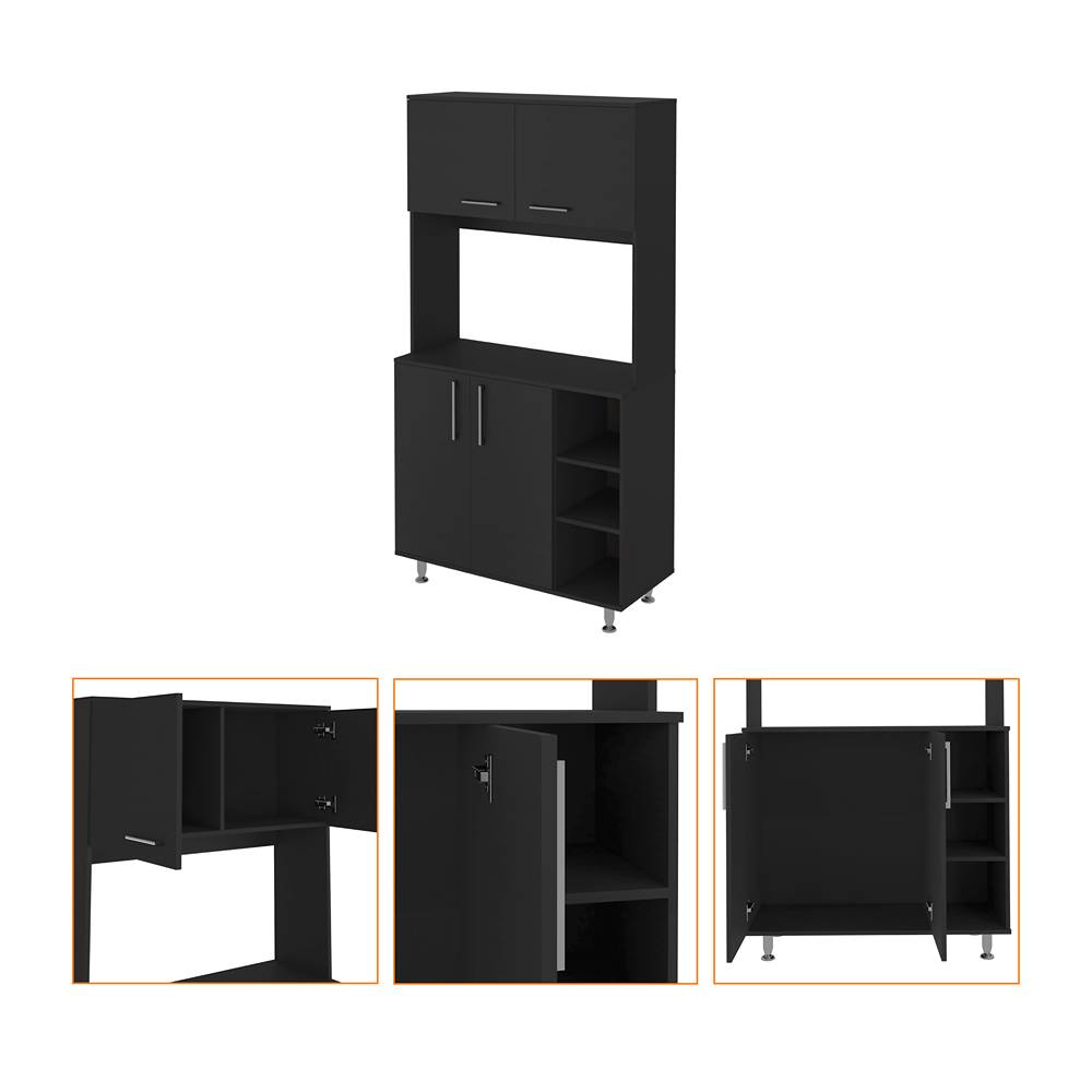 Alacena Sable Plus Wengue 95 cm con Cuatro Puertas - Muebles Organizadores | Bylmo