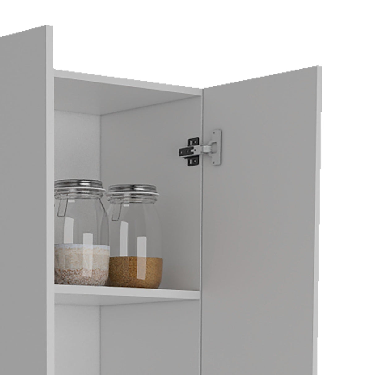 Alacena Baleare Blanco 59 cm con Entrepaños y Patas Metálicas - Alacenas y Muebles Microondas | Bylmo