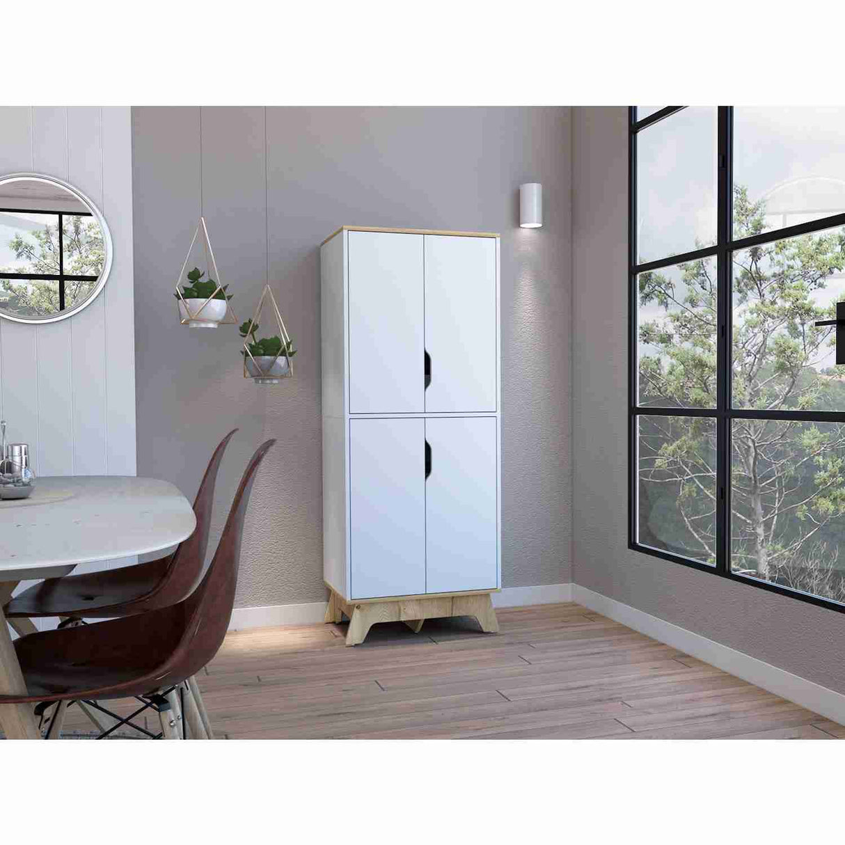 Alacena BiColor Blanco 60 cm con Cuatro Puertas Batientes - Alacenas y Muebles Microondas | Bylmo