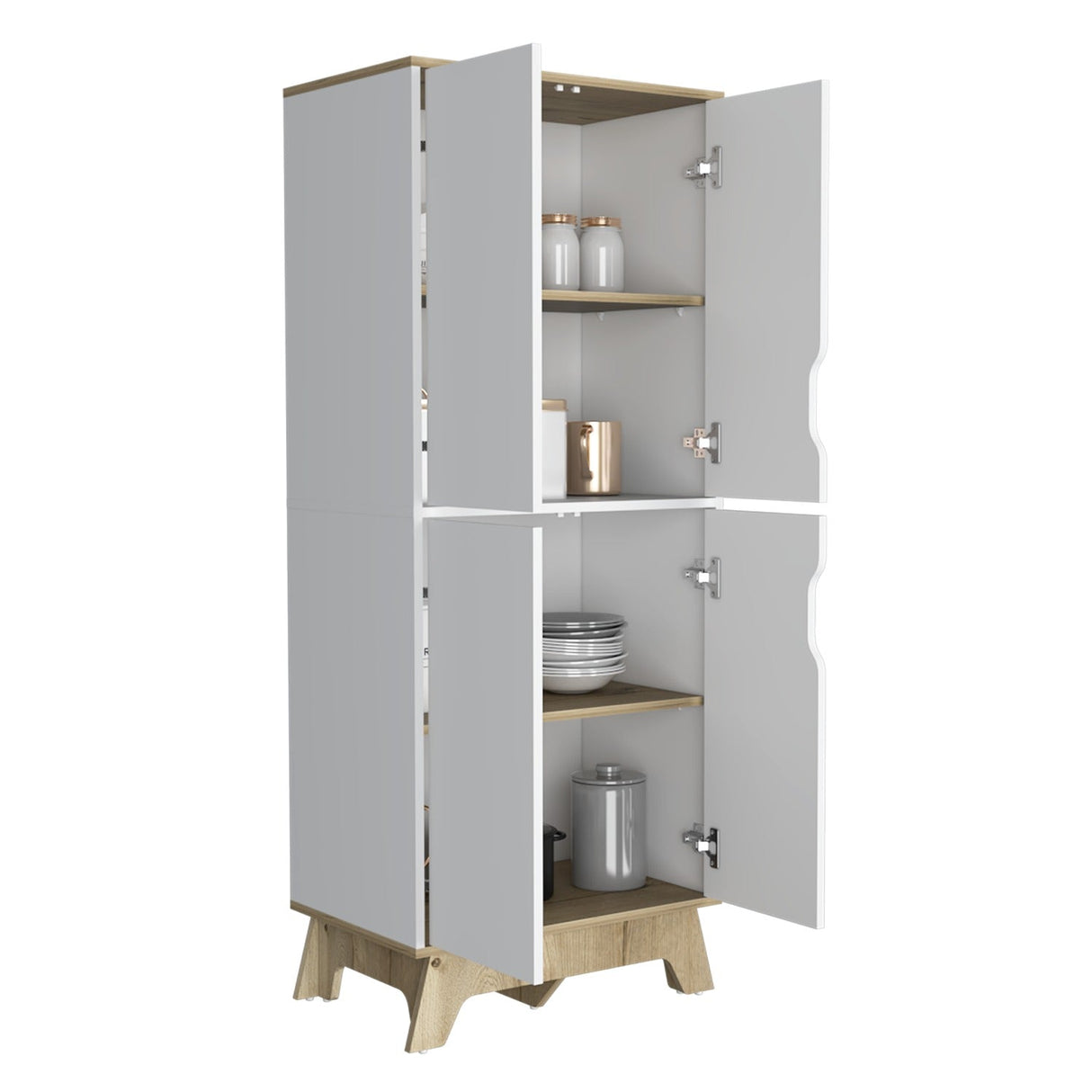 Alacena BiColor Blanco 60 cm con Cuatro Puertas Batientes - Alacenas y Muebles Microondas | Bylmo