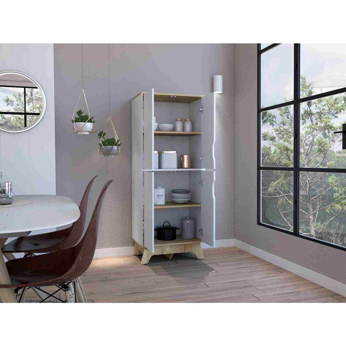 Alacena BiColor Blanco 60 cm con Cuatro Puertas Batientes - Alacenas y Muebles Microondas | Bylmo