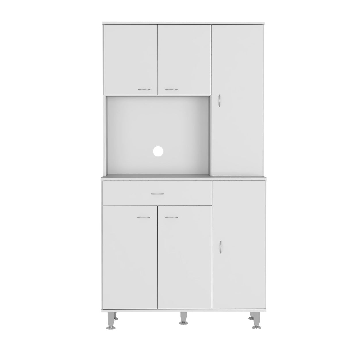 Alacena Delia Blanco 90 cm con Seis Puertas y Un Cajón - Muebles Organizadores | Bylmo
