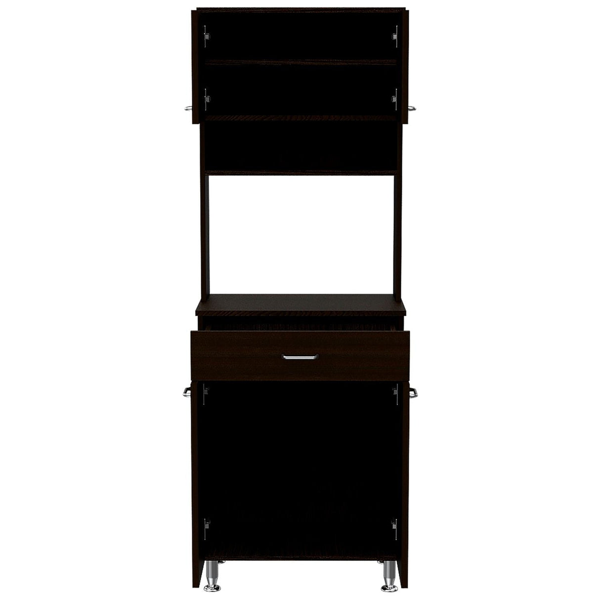 Alacena Della Wengue 60 cm Con un Cajón, Entrepaños y Cuatro Puertas - Alacenas y Muebles Microondas | Bylmo