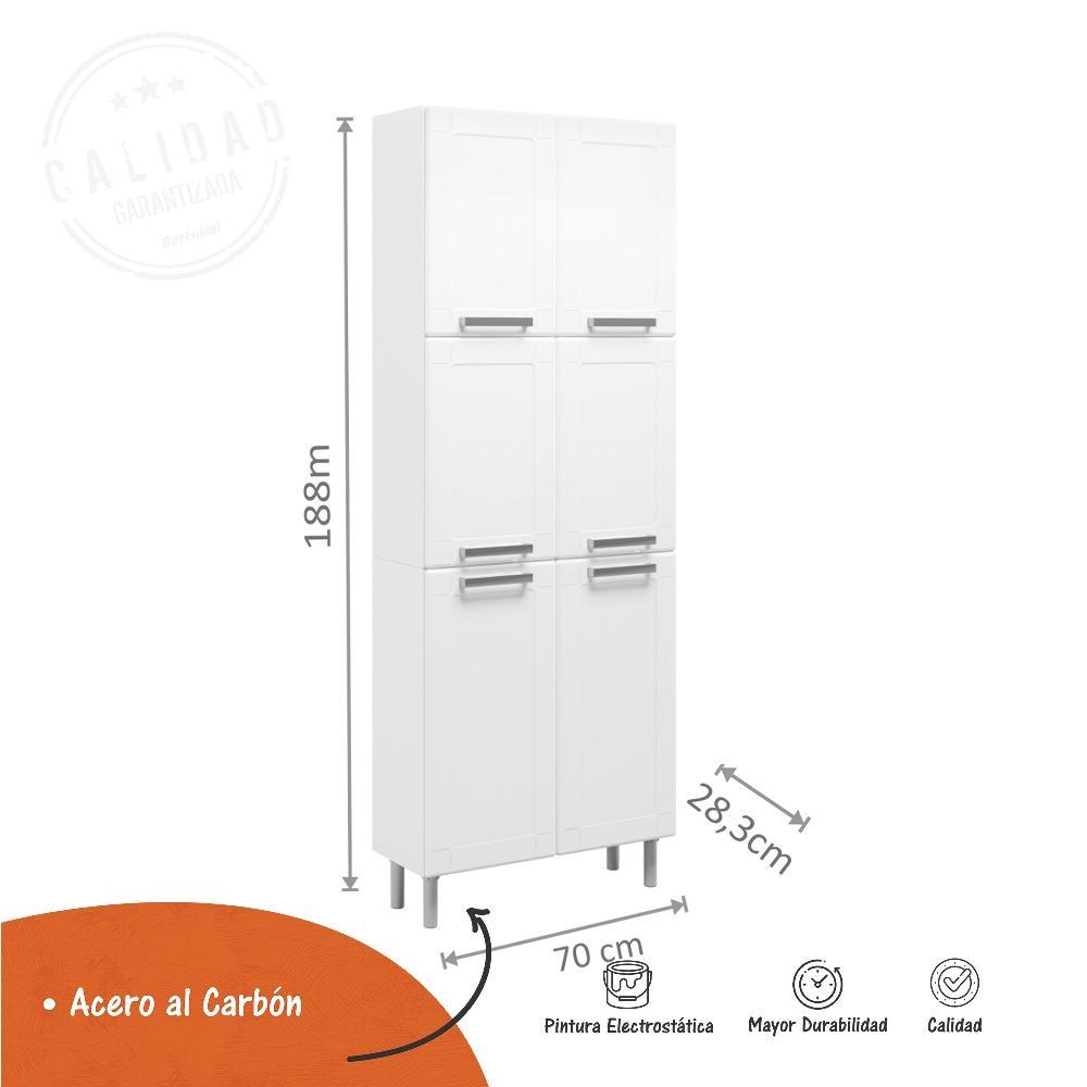 Alacena Konin Blanco 70 cm con Seis Puertas - Muebles Organizadores | Bylmo