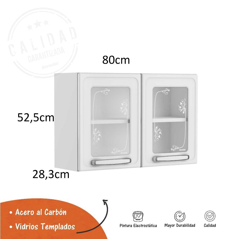 Alacena Blanco 80x52cm Flotante sin Entrepaños y con Dos Puertas - Muebles Organizadores | Bylmo