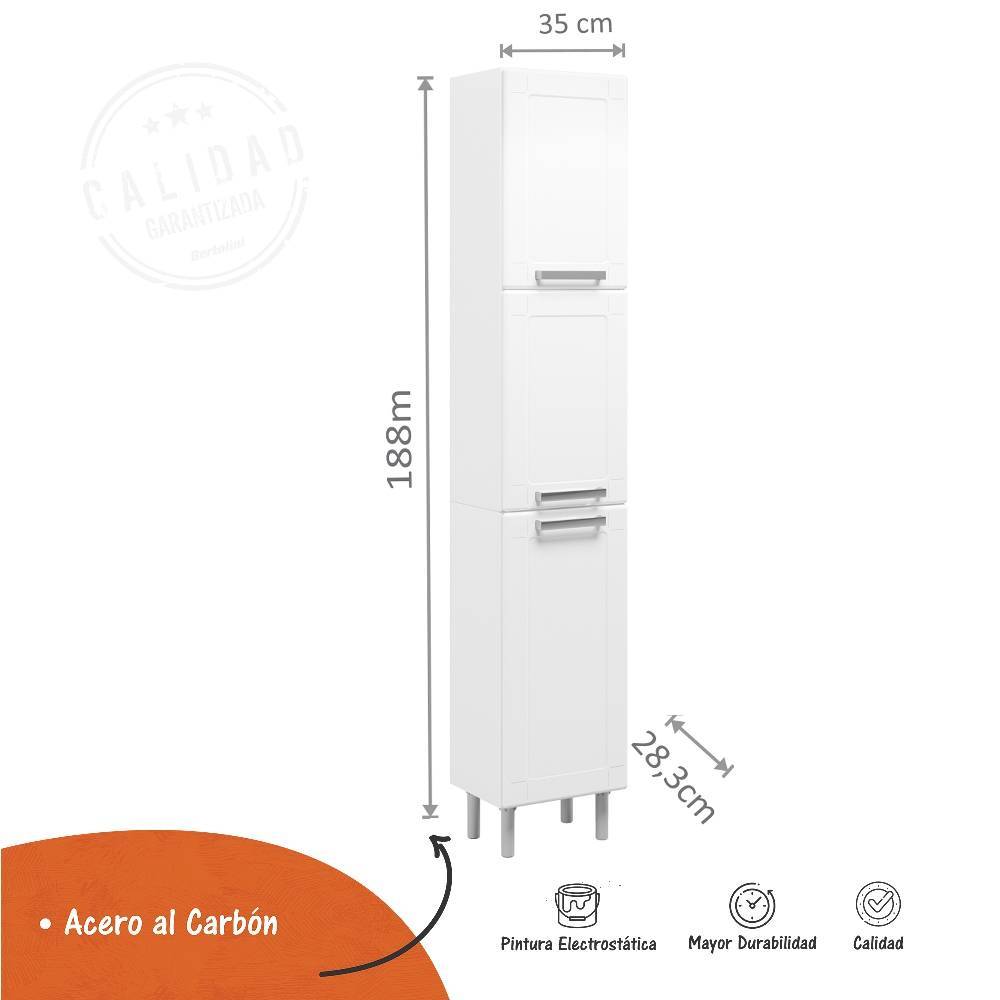 Alacena Sencilla Blanco 35 cm con Tres Puertas - Muebles Organizadores | Bylmo