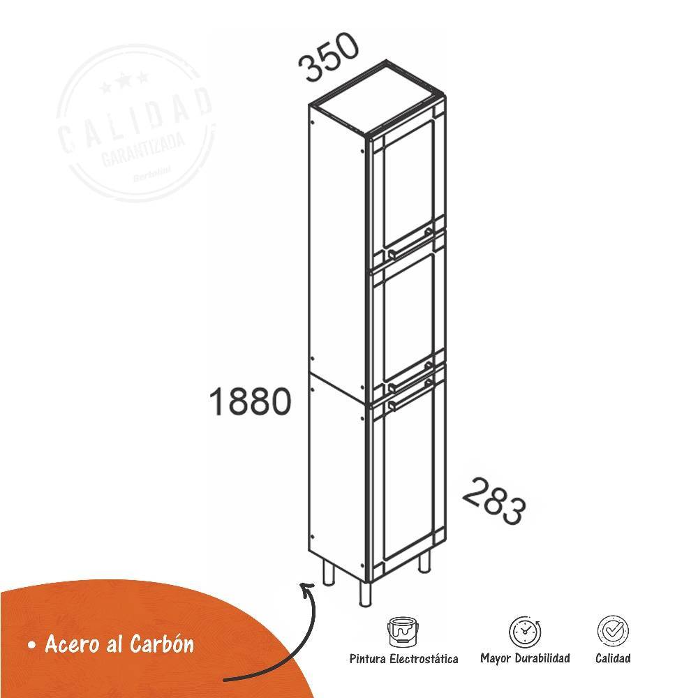 Alacena Sencilla Blanco 35 cm con Tres Puertas - Muebles Organizadores | Bylmo