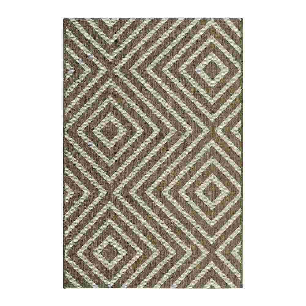 Alfombra Dover 150 cm x 100 cm de Hogar Castaño con Rombos - Tapetes y Alfombras | Bylmo