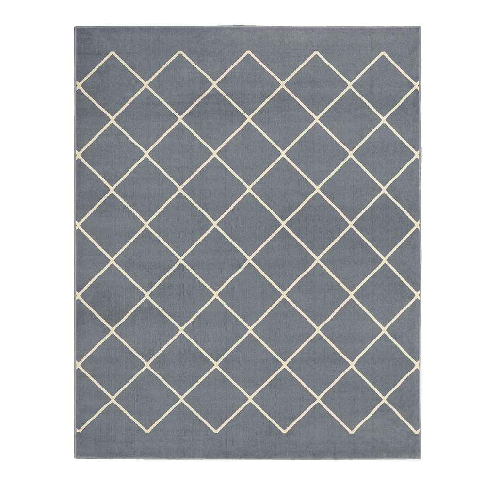 Alfombra Maryland 200 cm x 250 cm de Hogar Gris Oscuro con Rombos - Tapetes y Alfombras | Bylmo