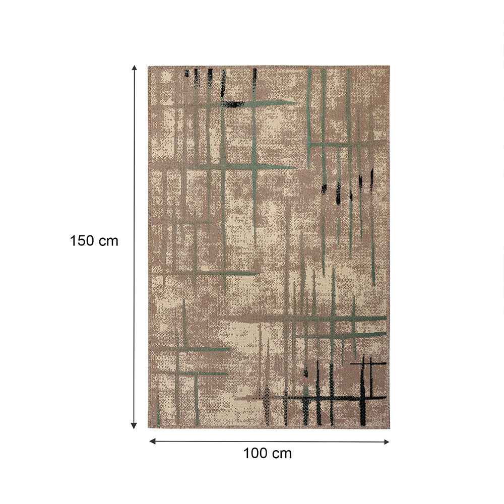 Alfombra Milt 100 cm x 150 cm de Hogar Cafe con Líneas Negras - Tapetes y Alfombras | Bylmo