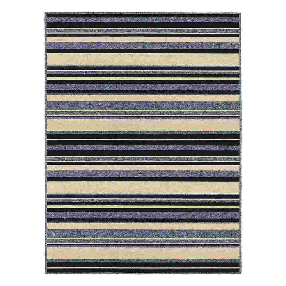 Alfombra Newark 150 cm x 200 cm de Hogar Azul Oscuro con Lineas - Tapetes y Alfombras | Bylmo