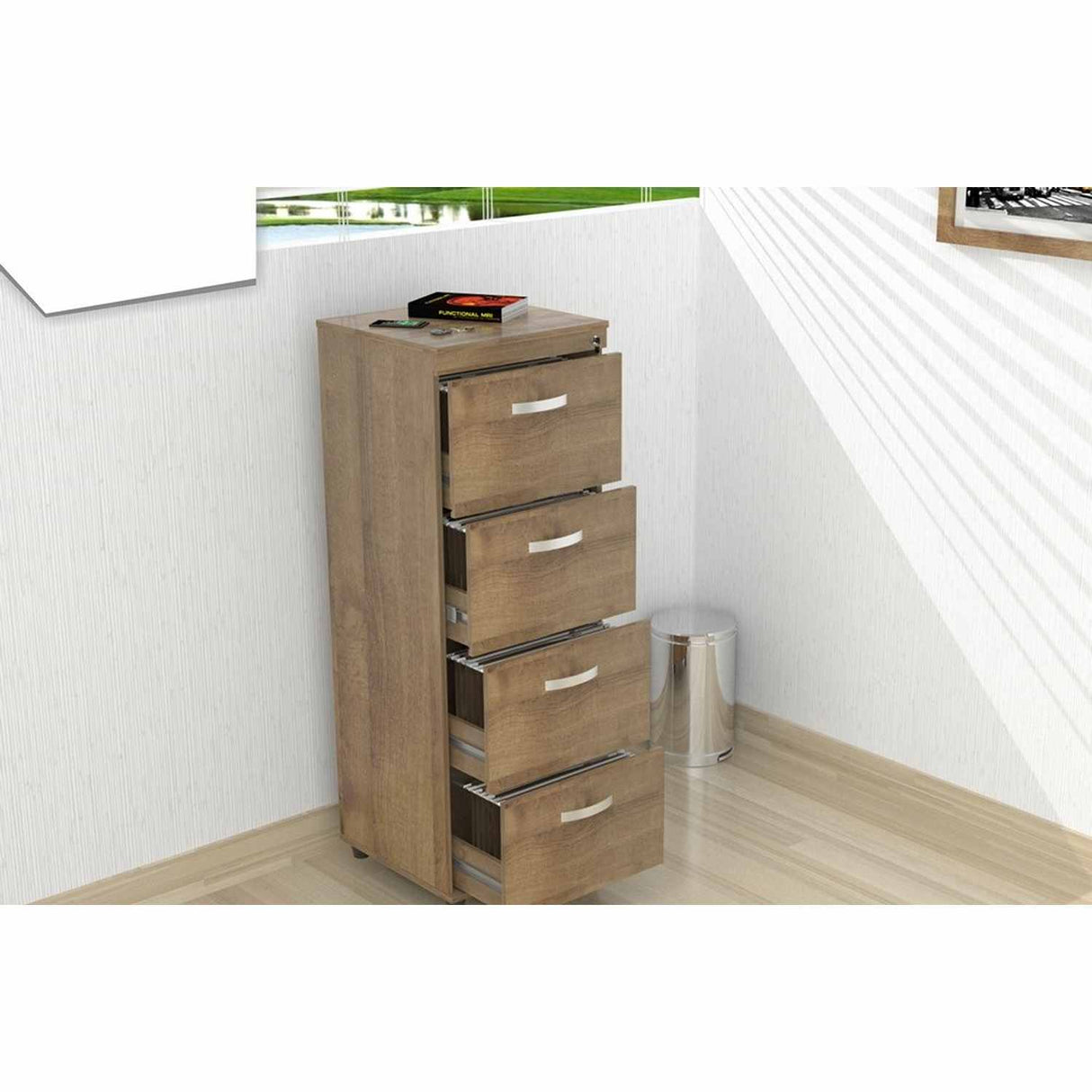 Archivador Amaretto 48x45cm con Cuatro Cajones - Archivadores | Bylmo