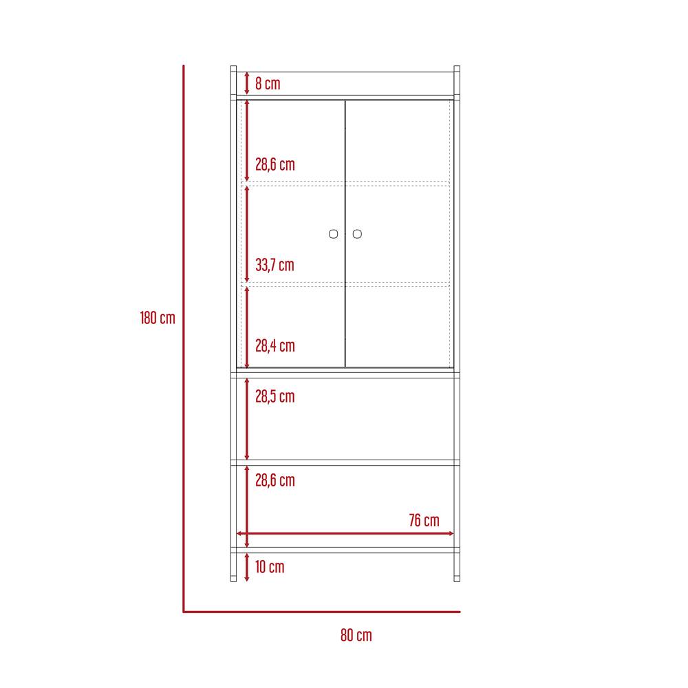 Closet Dreams Duna 80x180cm sin Cajones con 5 Entrepaños - Closets | Bylmo