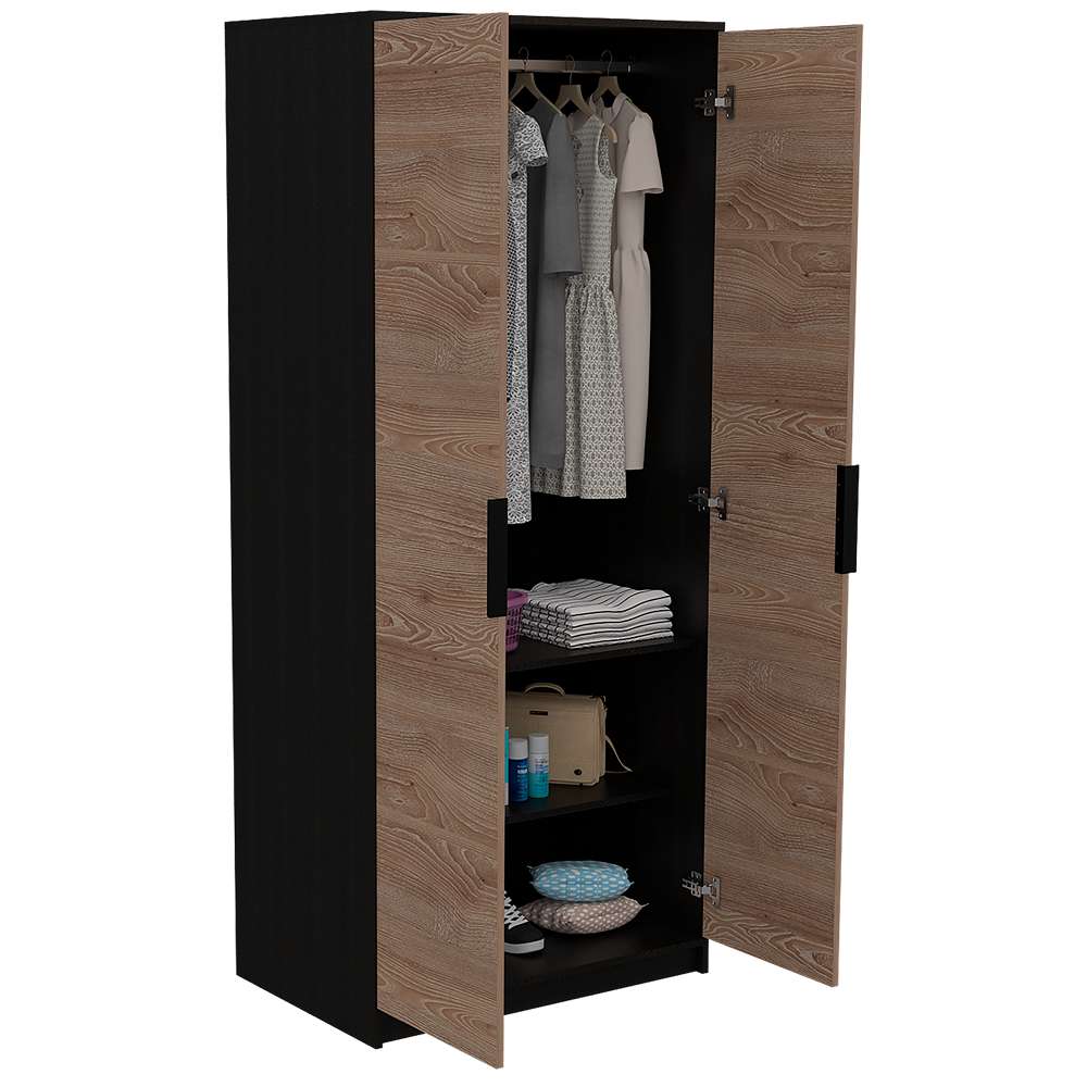 Closet Kaia Wengue 80x189cm sin Cajones con 2 Entrepaños - Closets | Bylmo