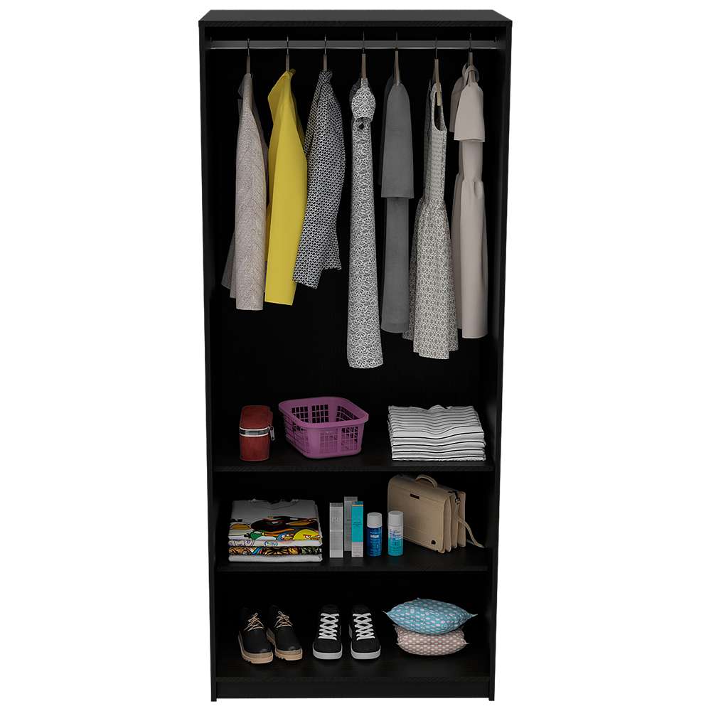 Closet Kaia Wengue 80x189cm sin Cajones con 2 Entrepaños - Closets | Bylmo