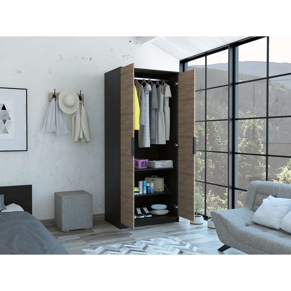 Closet Kaia Wengue 80x189cm sin Cajones con 2 Entrepaños - Closets | Bylmo