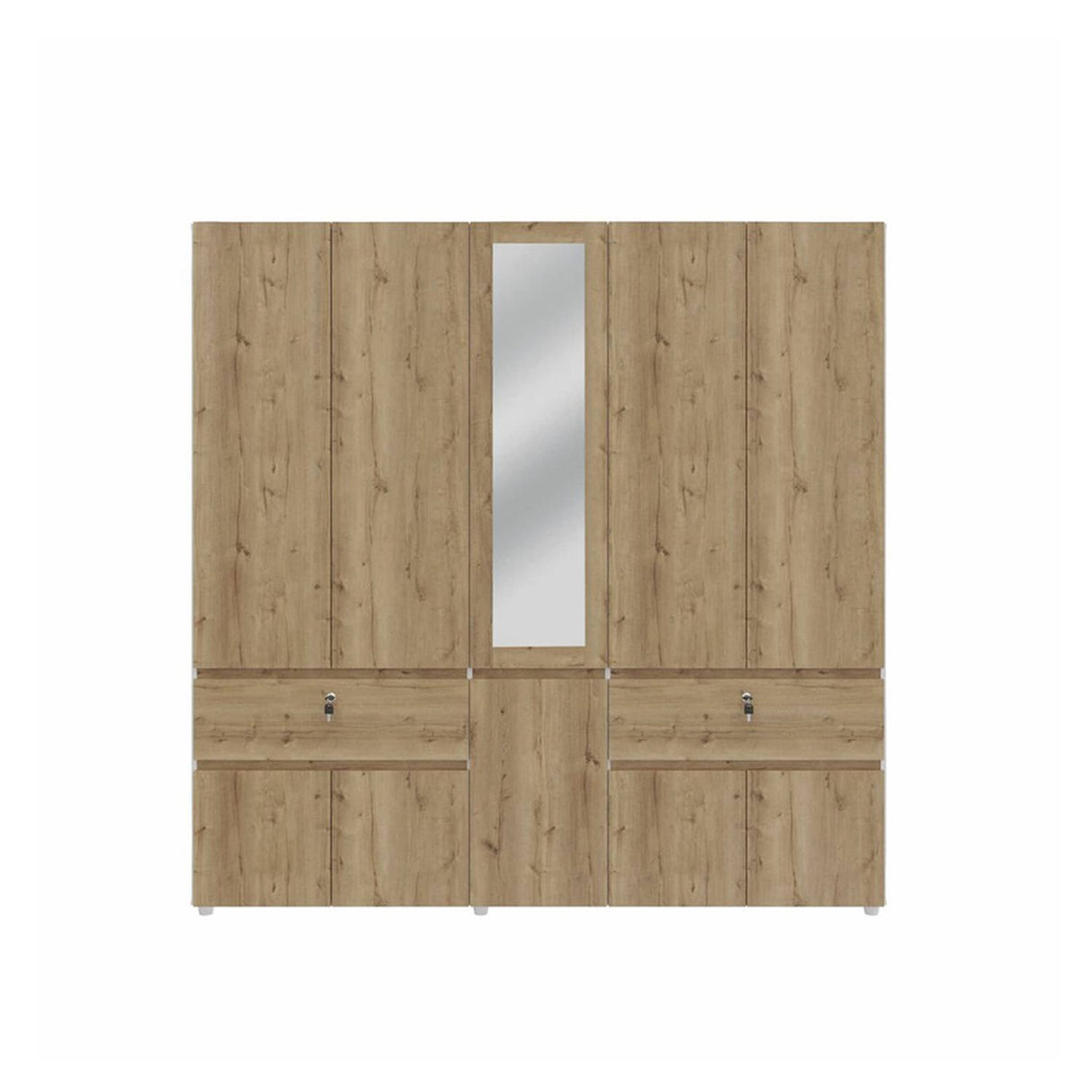 Closet Branco Duna 200x199.9cm con 2 Cajones con 2 Entrepaños con Espejo - Closets | Bylmo