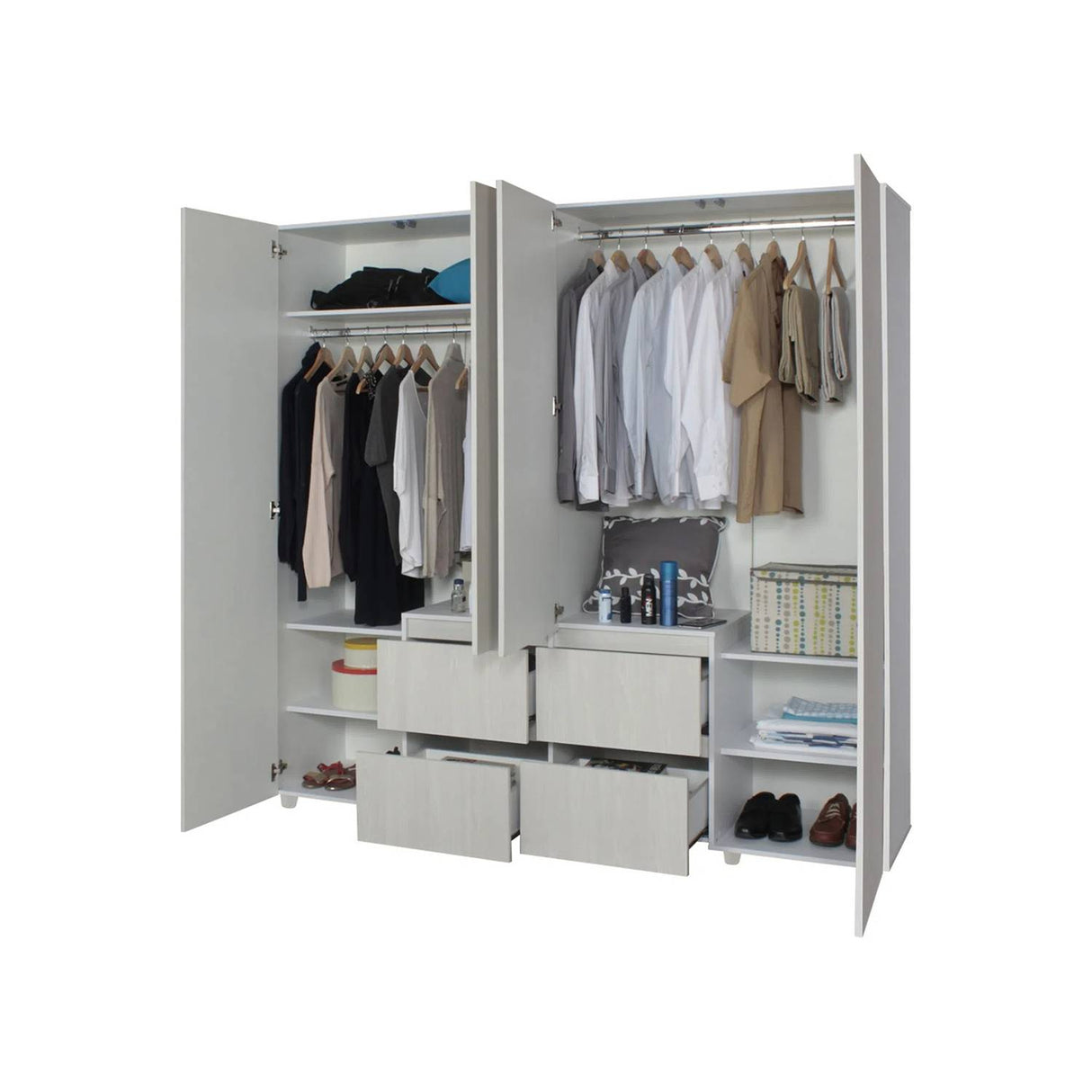 Closet Chanel Niebla 200x200.1cm con 4 Cajones con 5 Entrepaños - Closets | Bylmo