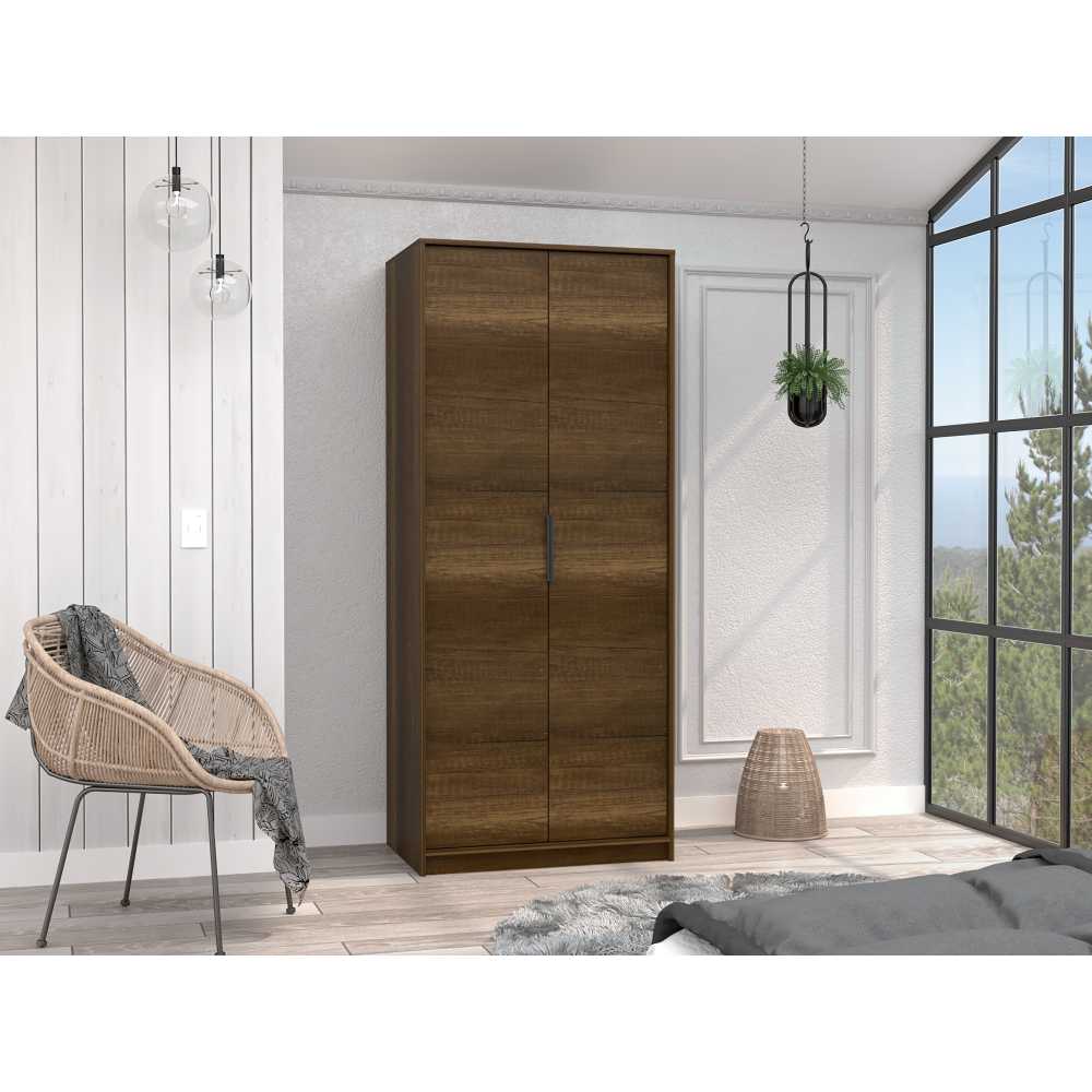 Closet Kaia Caramelo 80x189cm sin Cajones con 2 Entrepaños - Closets | Bylmo
