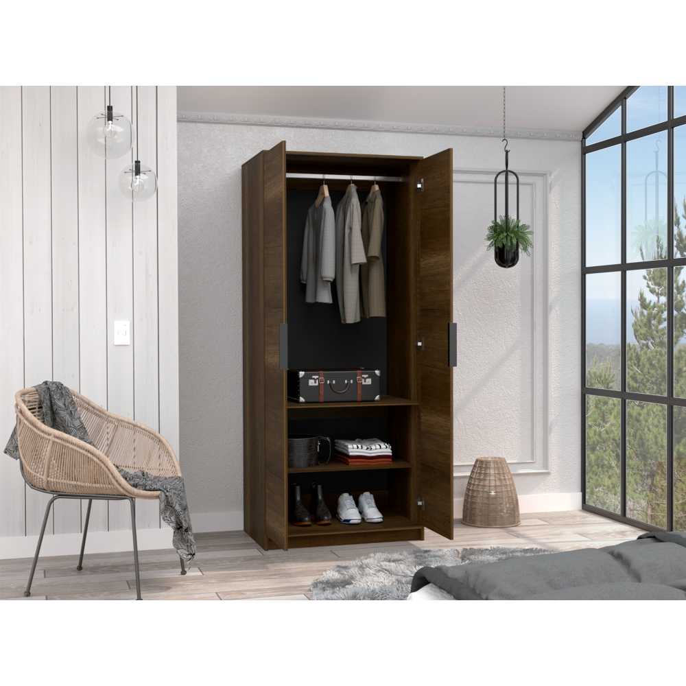 Closet Kaia Caramelo 80x189cm sin Cajones con 2 Entrepaños - Closets | Bylmo
