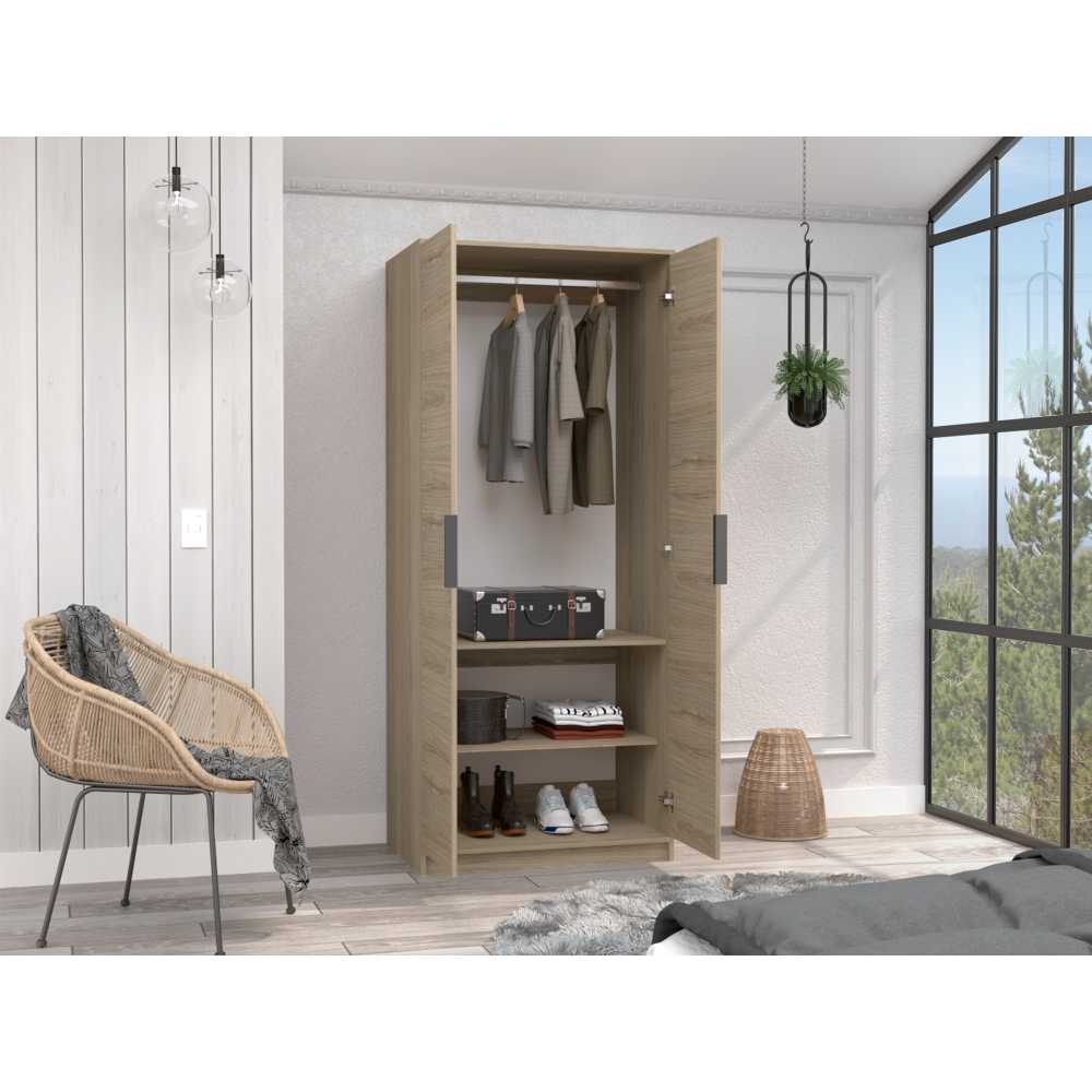 Closet Kaia Rovere 80x189cm sin Cajones con 2 Entrepaños - Closets | Bylmo