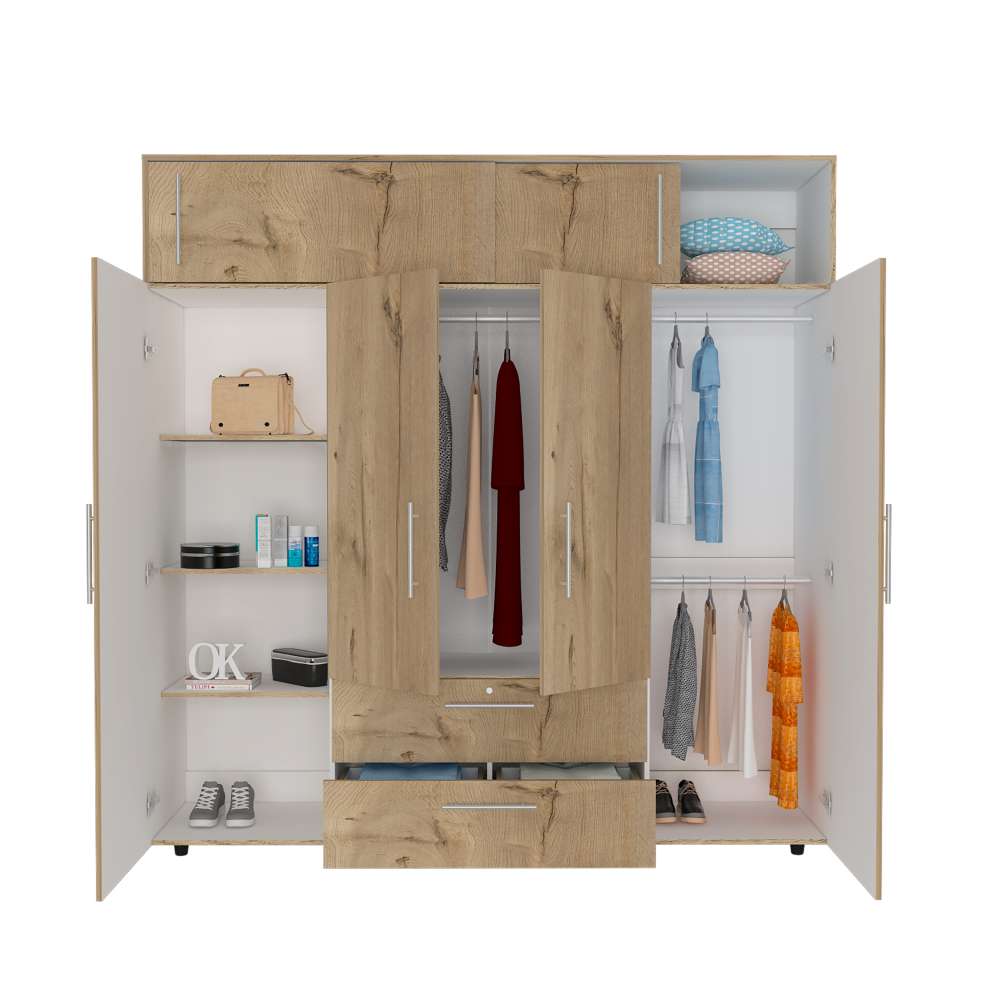 Closet Luque Duna y Blanco 200x204cm con 3 Cajones con 3 Entrepaños - Closets | Bylmo