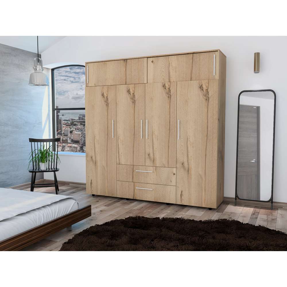 Closet Luque Duna y Blanco 200x204cm con 3 Cajones con 3 Entrepaños - Closets | Bylmo
