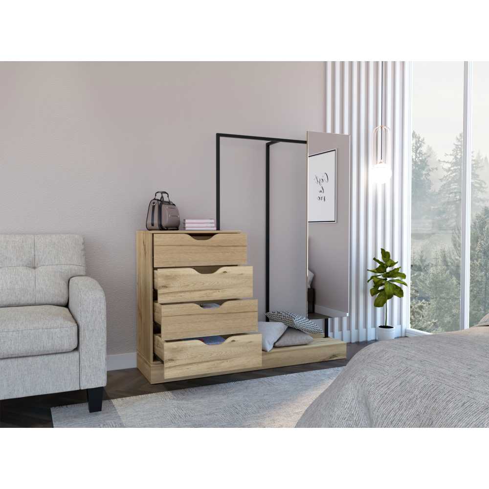 Closet Open Dreams Duna 145 cm con Espejo y Cuatro Cajones - Closets | Bylmo