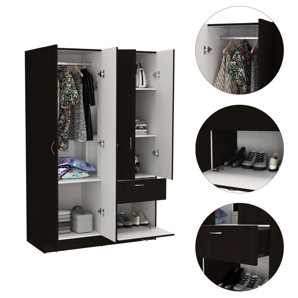 Closet Vaupes Wengue 108.9x170.8cm con 2 Cajones con 2 Entrepaños - Closets | Bylmo