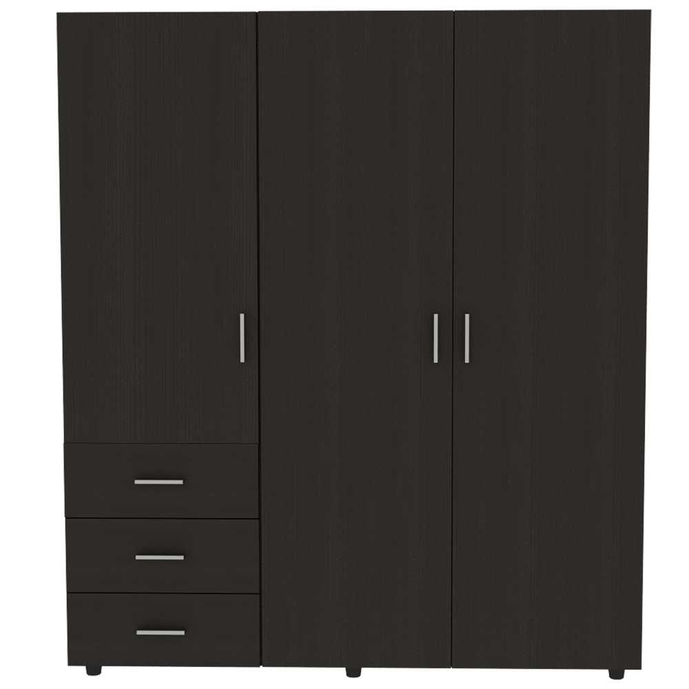 Closet Verona Wengue 140 cm con Tres Puertas y Tres Cajones - Closets | Bylmo