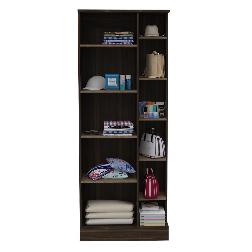 Closet Woman Habano y Miel 70x180.7cm sin Cajones con 9 Entrepaños con Espejo - Closets | Bylmo