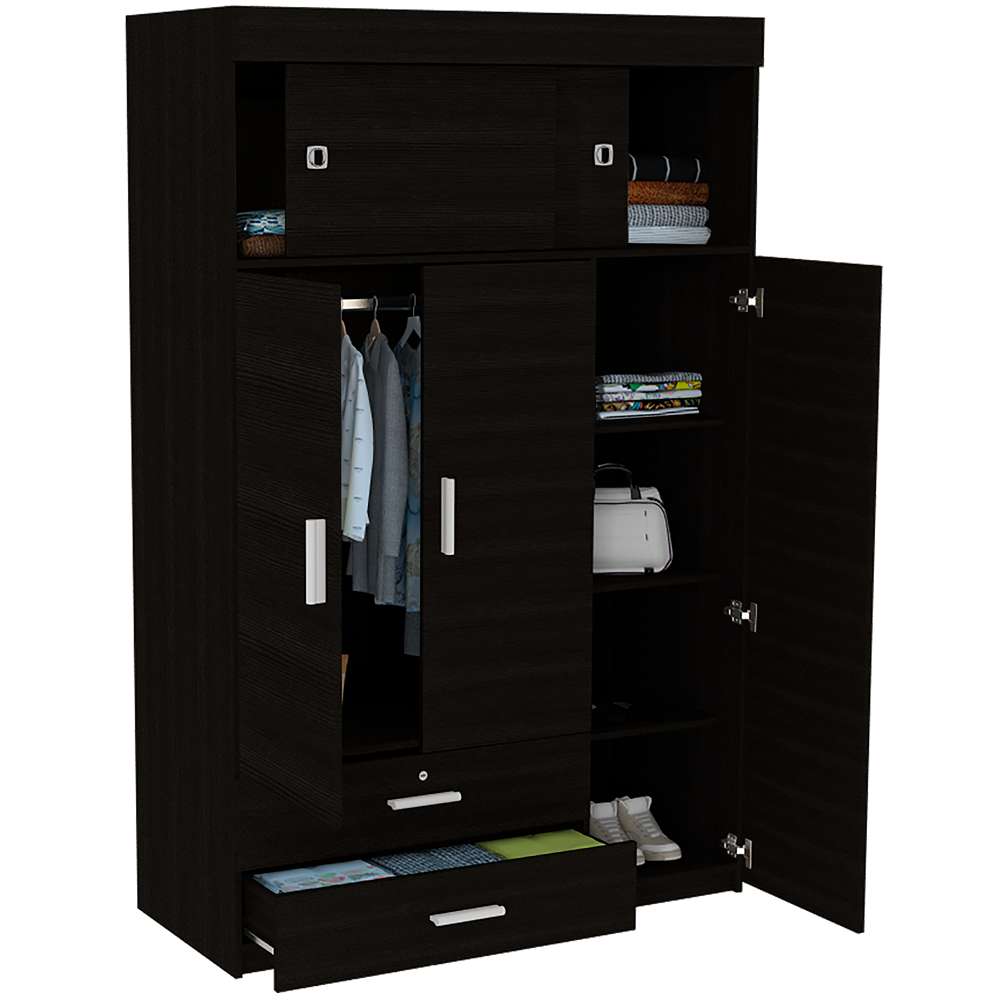 Closet Z Wengue 120x187.5cm con 3 Cajones con 3 Entrepaños - Closets | Bylmo