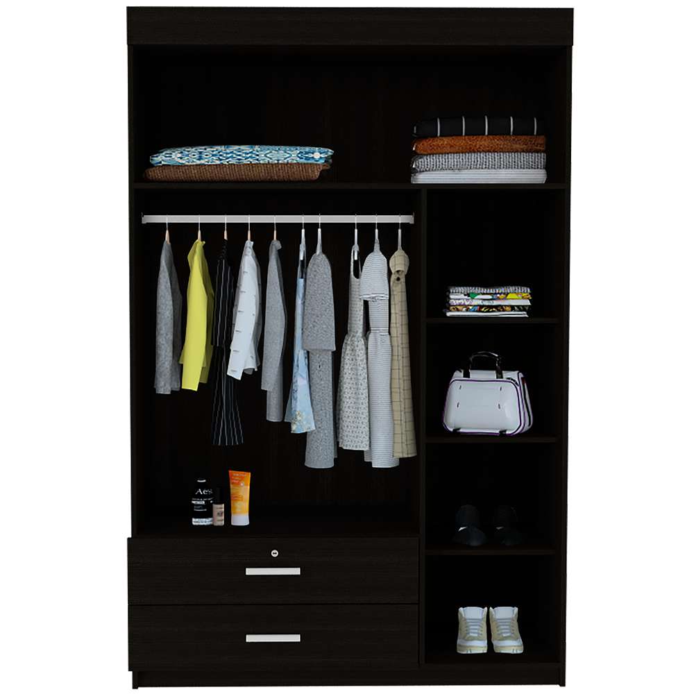 Closet Z Wengue 120x187.5cm con 3 Cajones con 3 Entrepaños - Closets | Bylmo
