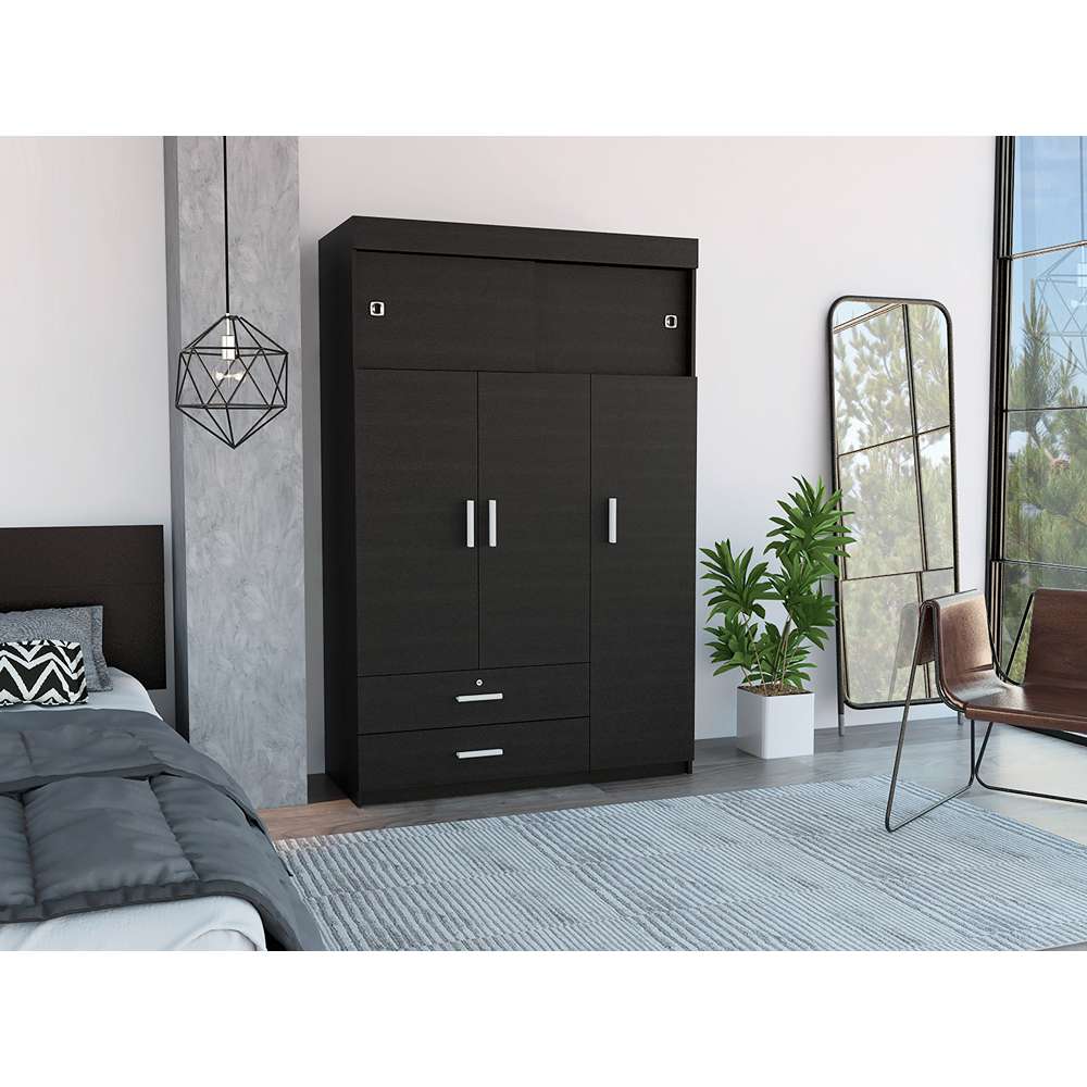 Closet Z Wengue 120x187.5cm con 3 Cajones con 3 Entrepaños - Closets | Bylmo