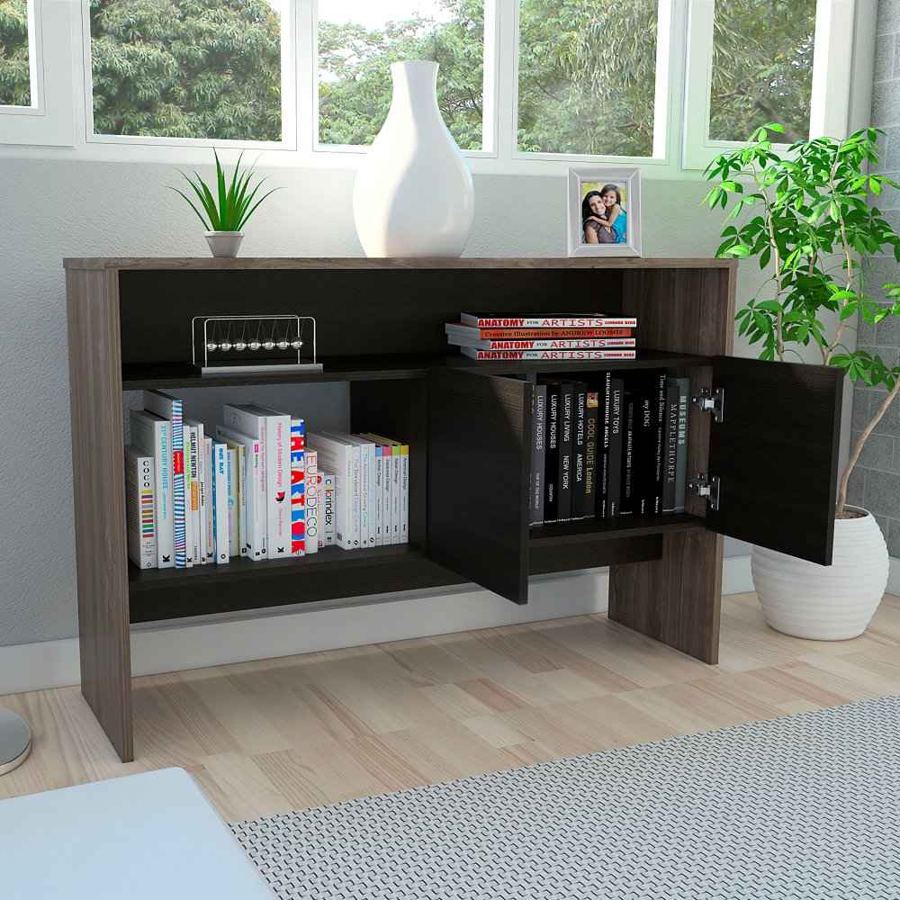 Arrimo Bellagio Siena y Wengue 120x80.7cm sin Cajones y con Tres Compartimientos - Bifes | Bylmo