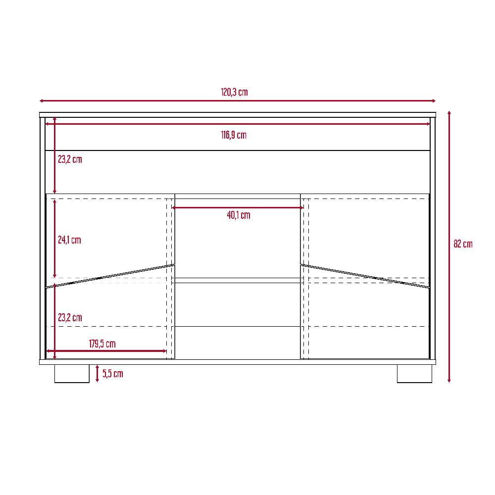 Arrimo Fraktal Habano y Miel 120.3x82cm sin Cajones y con Siete Compartimientos - Bifes | Bylmo