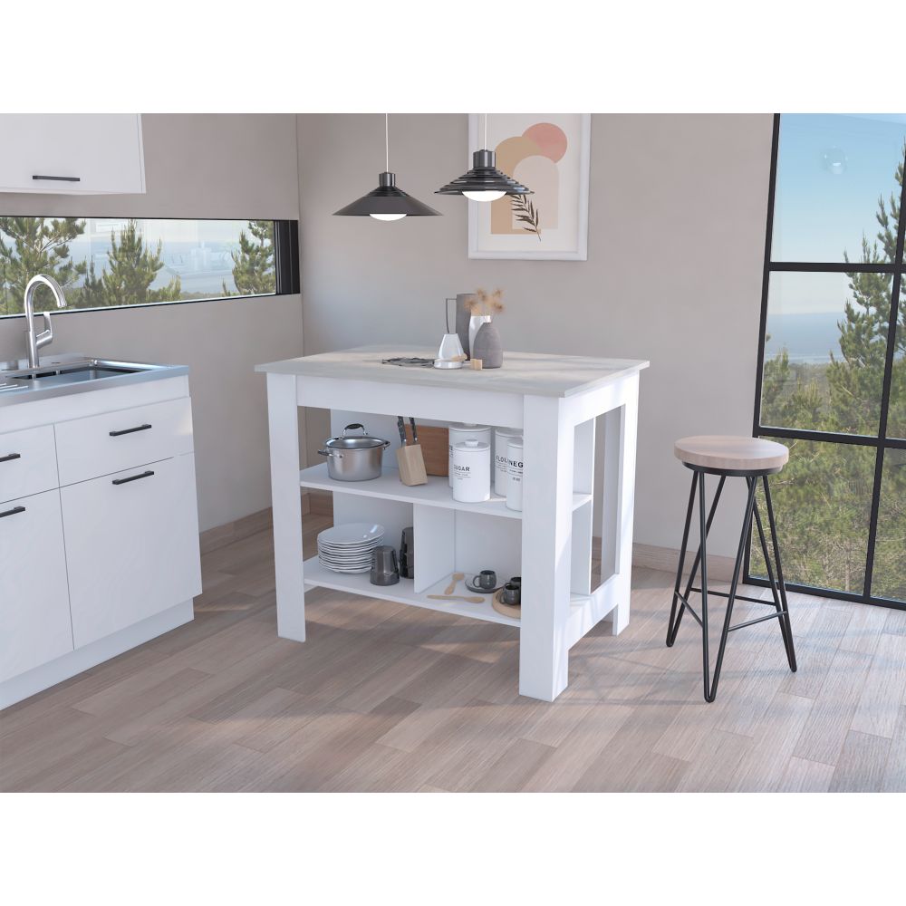 Mueble Cala Plus Blanco 103x90cm con Dos Entrepaños y Tres Compartimientos - Muebles Organizadores | Bylmo