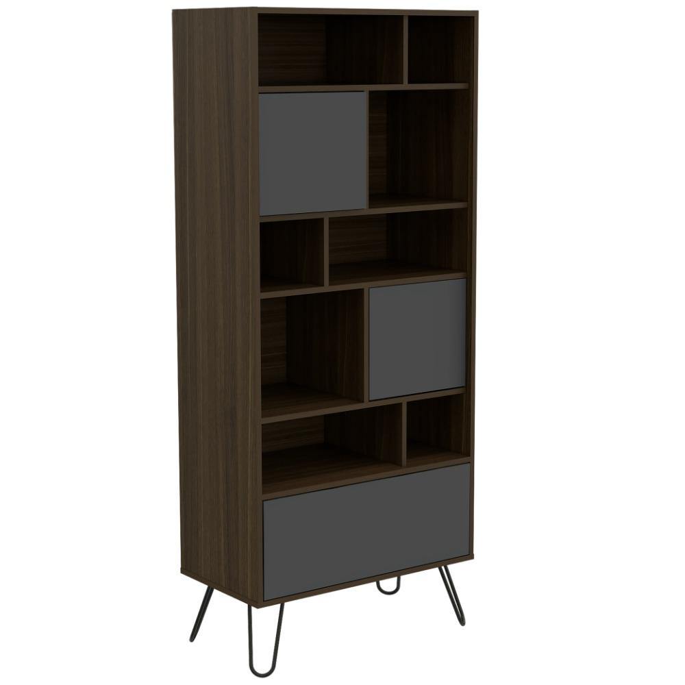 Biblioteca Vassel Amaretto 72 cm con Puertas y Entrepaños - Bibliotecas | Bylmo