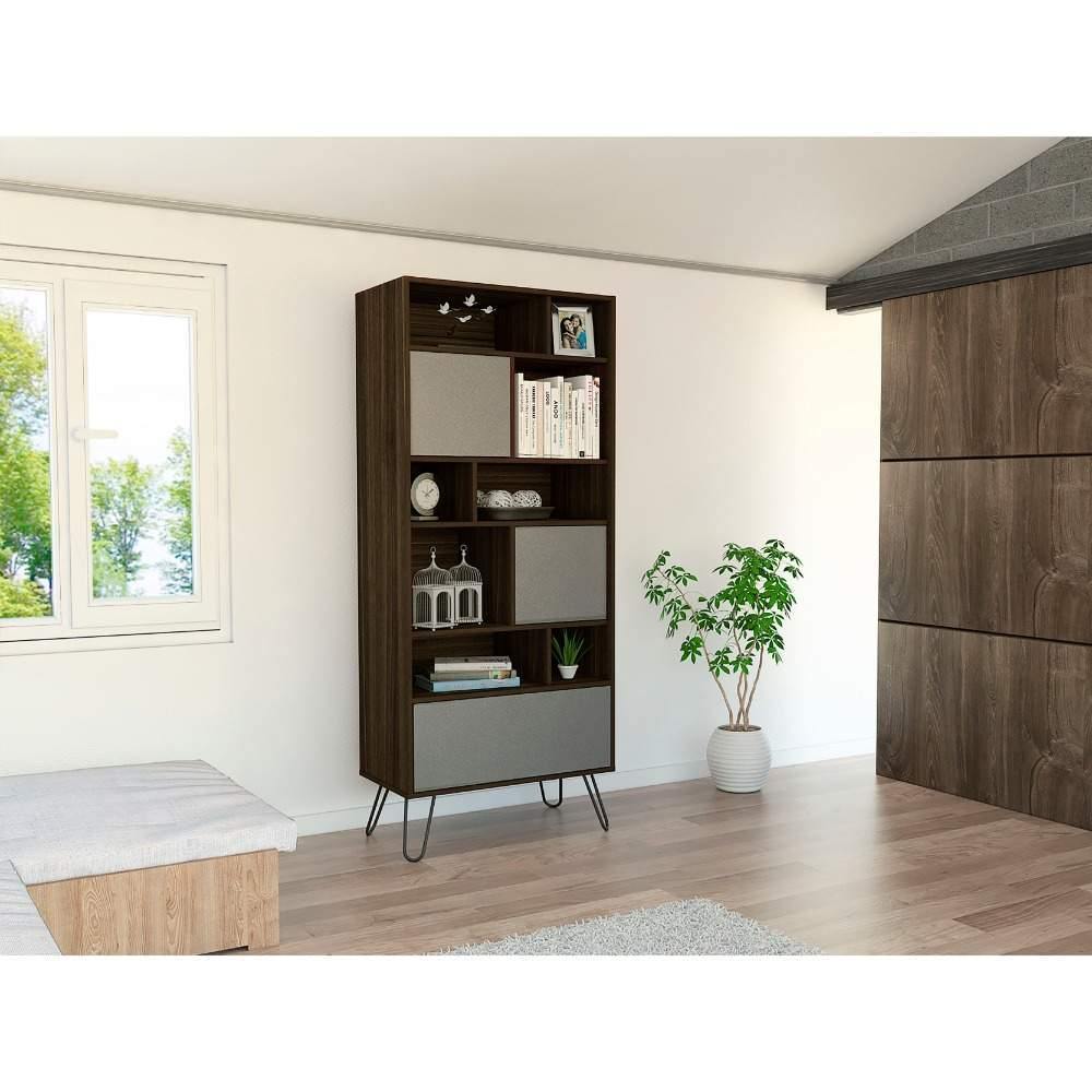 Biblioteca Vassel Amaretto 72 cm con Puertas y Entrepaños - Bibliotecas | Bylmo