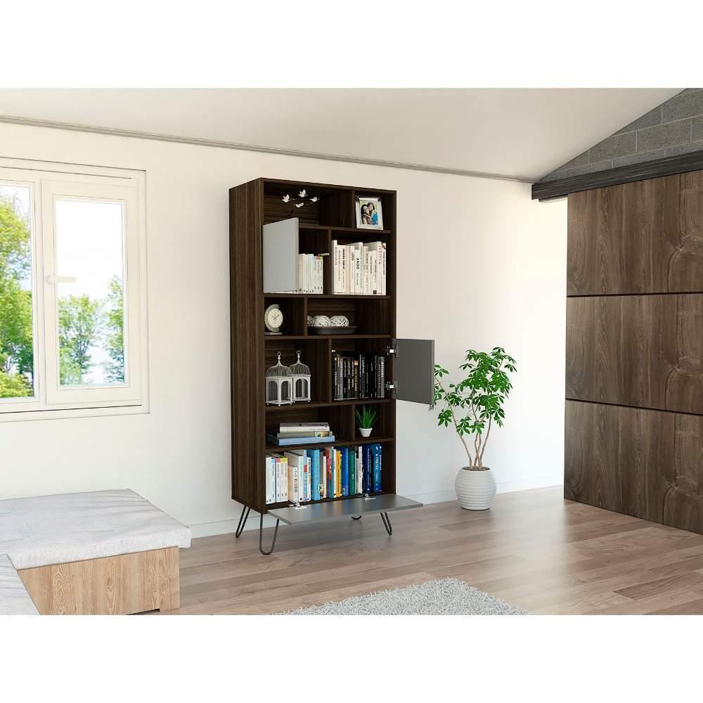 Biblioteca Vassel Amaretto 72 cm con Puertas y Entrepaños - Bibliotecas | Bylmo