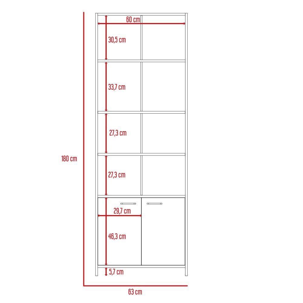 Biblioteca Lisa Caramelo 63 cm con Entrepaños y Puertas - Bibliotecas | Bylmo