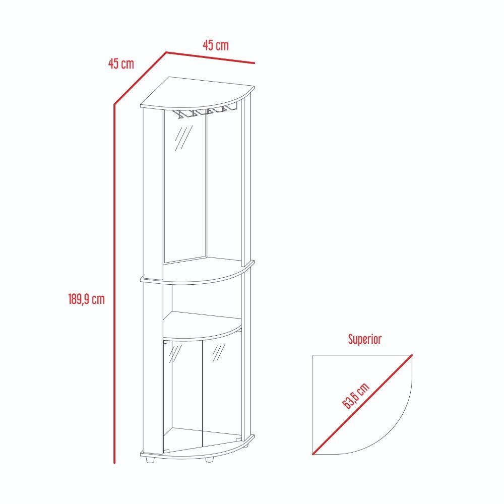 Bar Chicago Gales 45 cm con Espejo y Puertas de Vidrio - Bares | Bylmo