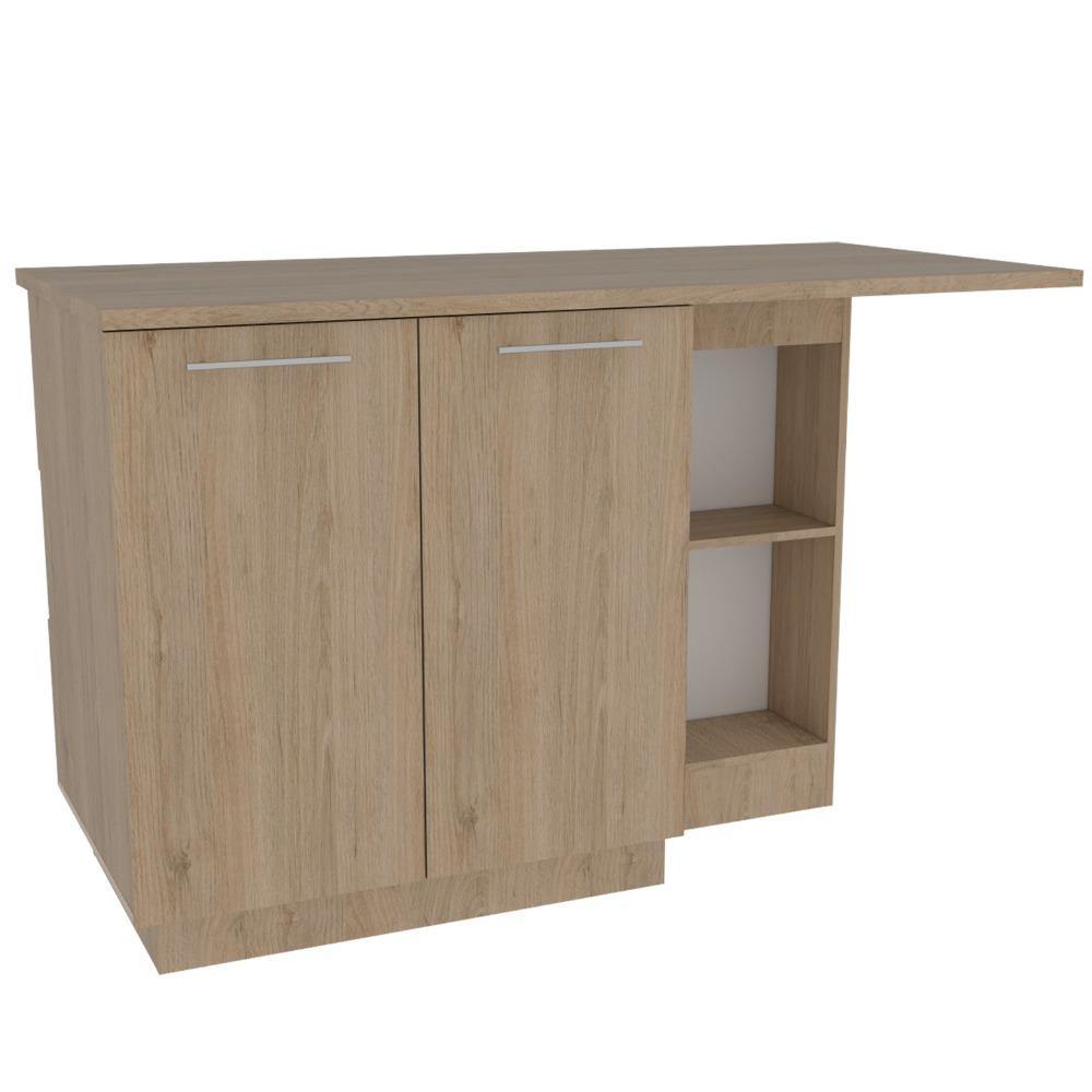 Barra de Cocina Gibraltar Rovere y Blanco 150 cm con Dos Puertas - Muebles Organizadores | Bylmo