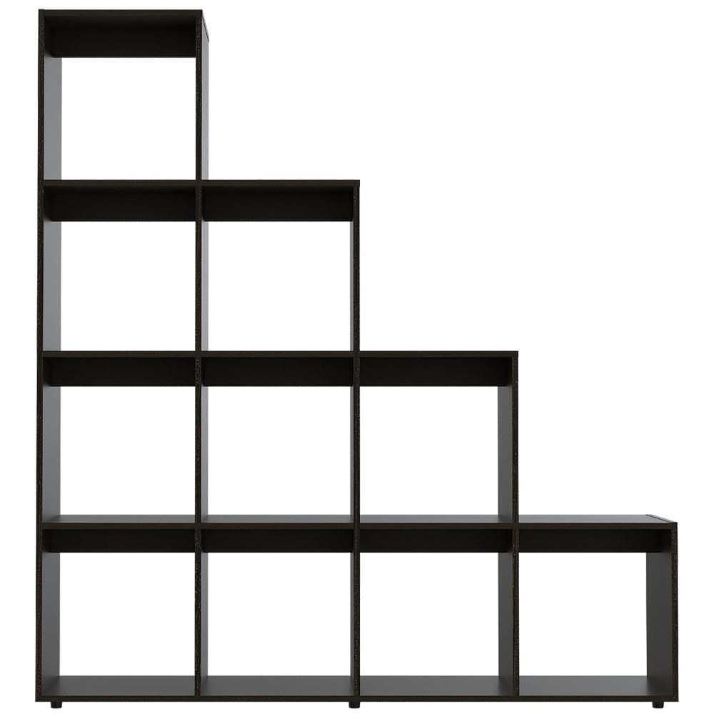 Biblioteca Escalera Beijing Wengue 155x169cm con Diez Compartimientos - Bibliotecas | Bylmo