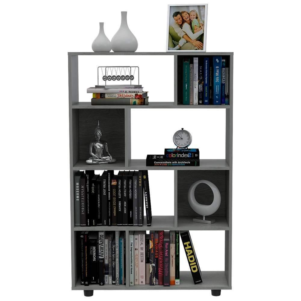 Biblioteca Ofice Ceniza 80x122cm con Ocho Compartimientos - Bibliotecas | Bylmo