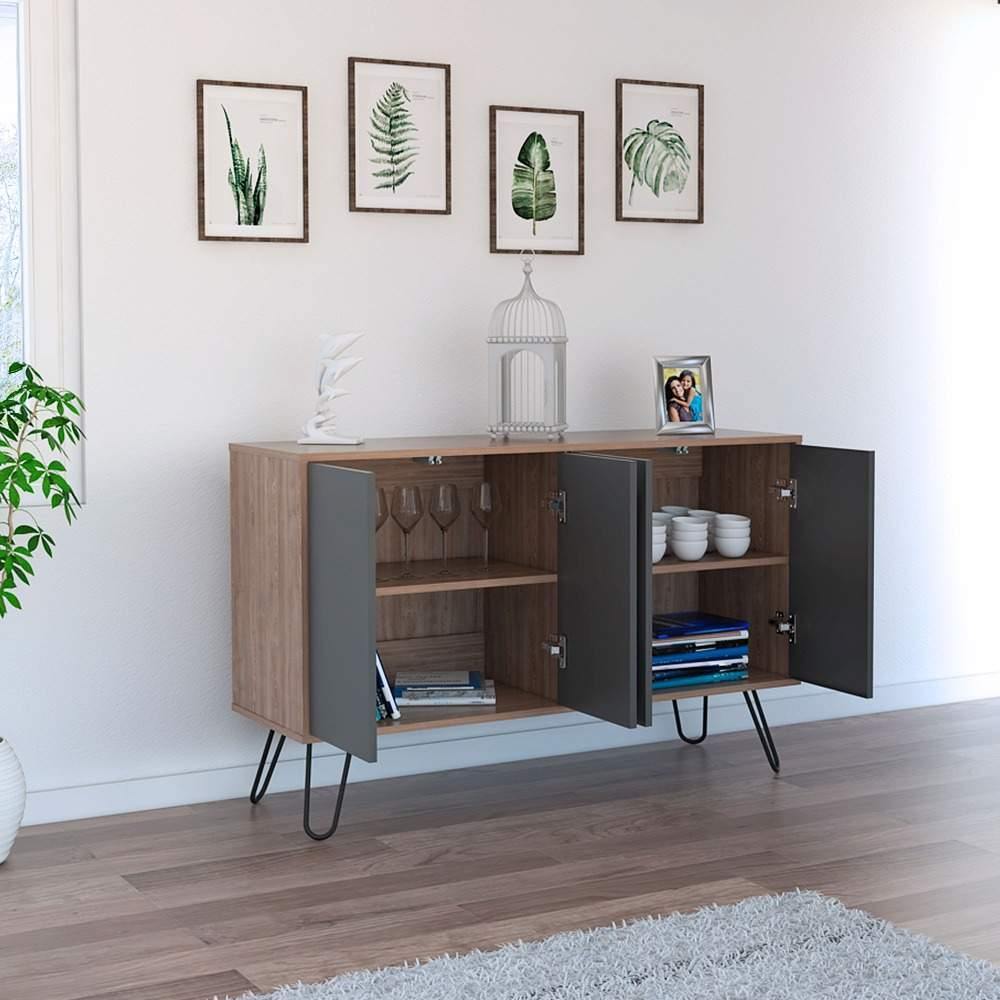 Bifé Vassel Miel 117x75.6cm sin Cajones y con Cuatro Compartimientos - Bifes | Bylmo